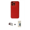 MARSİLYAN™- iPhone 13 Pro Max Kılıf Yadigar Klasik - Siyah 6D Mat Seramik Hayalet Nano Ekran Koruyucu + Kırmızı Rainbow Kamera Lens Koruma Cam