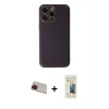 MARSİLYAN™- iPhone 13 Pro Max Kılıf Yadigar Klasik - Siyah 6D Mat Seramik Hayalet Nano Ekran Koruyucu + Kırmızı Rainbow Kamera Lens Koruma Cam