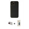 MARSİLYAN™- iPhone 13 Pro Max Kılıf Yadigar Klasik - Siyah 6D Mat Seramik Hayalet Nano Ekran Koruyucu + Kırmızı Rainbow Kamera Lens Koruma Cam