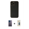 MARSİLYAN™- iPhone 13 Pro Max Kılıf Yadigar Klasik - Siyah 6D Mat Seramik Hayalet Nano Ekran Koruyucu + Neon Fosforlu Kamera Lens - MI