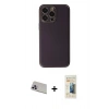 MARSİLYAN™- iPhone 13 Pro Max Kılıf Yadigar Klasik - Siyah 6D Mat Seramik Hayalet Nano Ekran Koruyucu + Mor Rainbow Kamera Lens Koruma Cam