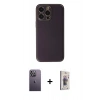 MARSİLYAN™- iPhone 13 Pro Max Kılıf Yadigar Klasik - Siyah Bilvis 3D Cam Ekran Koruyucu + Neon Fosforlu Kamera Lens - BZ