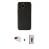 MARSİLYAN™- iPhone 13 Pro Max Kılıf Yadigar Klasik - Siyah Bilvis 3D Cam Ekran Koruyucu + Pers Alüminyum Kamera Lens - KI