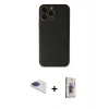MARSİLYAN™- iPhone 13 Pro Max Kılıf Yadigar Klasik - Siyah Bilvis 3D Cam Ekran Koruyucu + Pers Alüminyum Kamera Lens - LT