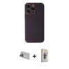 MARSİLYAN™- iPhone 13 Pro Max Kılıf Yadigar Klasik - Siyah Bilvis 3D Cam Ekran Koruyucu + Rainbow Kamera Lens Koruma Cam - MR