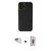 MARSİLYAN™- iPhone 13 Pro Max Kılıf Yadigar Klasik - Siyah Bilvis 3D Cam Ekran Koruyucu + Pers Alüminyum Kamera Lens - SABE
