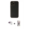 MARSİLYAN™- iPhone 13 Pro Max Kılıf Yadigar Klasik - Siyah Bilvis 3D Cam Ekran Koruyucu + Pers Alüminyum Kamera Lens - GI