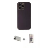 MARSİLYAN™- iPhone 13 Pro Max Kılıf Yadigar Klasik - Siyah Bilvis 3D Cam Ekran Koruyucu + Rainbow Kamera Lens Koruma Cam - BZ