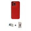 MARSİLYAN™- iPhone 13 Pro Max Kılıf Yadigar Klasik - Siyah Bilvis 3D Cam Ekran Koruyucu + Rainbow Kamera Lens Koruma Cam - MI
