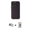 MARSİLYAN™- iPhone 13 Pro Max Kılıf Yadigar Klasik - Siyah Bilvis 3D Cam Ekran Koruyucu + Rainbow Kamera Lens Koruma Cam - MI