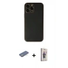 MARSİLYAN™- iPhone 13 Pro Max Kılıf Yadigar Klasik - Siyah Bilvis 3D Cam Ekran Koruyucu + Renkli Kamera Lens Koruma Cam - YL