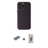 MARSİLYAN™- iPhone 13 Pro Max Kılıf Yadigar Klasik - Siyah Bilvis 3D Cam Ekran Koruyucu + Renkli Kamera Lens Koruma Cam - YL