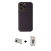 MARSİLYAN™- iPhone 13 Pro Max Kılıf Yadigar Klasik - Siyah Bilvis 3D Cam Ekran Koruyucu + Rainbow Kamera Lens Koruma Cam - REGD