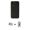 MARSİLYAN™- iPhone 13 Pro Max Kılıf Yadigar Klasik - Siyah Bilvis 3D Cam Ekran Koruyucu + Rainbow Kamera Lens Koruma Cam - REGD