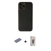 MARSİLYAN™- iPhone 13 Pro Max Kılıf Yadigar Klasik - Siyah Bilvis 3D Cam Ekran Koruyucu + Renkli Kamera Lens Koruma Cam - SI