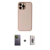 MARSİLYAN™- iPhone 13 Pro Max Kılıf Yadigar Klasik - Siyah Bilvis 3D Cam Ekran Koruyucu + Neon Fosforlu Kamera Lens - YL