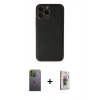 MARSİLYAN™- iPhone 13 Pro Max Kılıf Yadigar Klasik - Siyah Bilvis 3D Cam Ekran Koruyucu + Neon Fosforlu Kamera Lens - YL