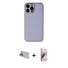 MARSİLYAN™- iPhone 13 Pro Max Kılıf Yadigar Klasik - Siyah Bilvis 3D Mat Cam Ekran Koruyucu + Rainbow Kamera Lens Koruma Cam - BZ
