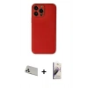 MARSİLYAN™- iPhone 13 Pro Max Kılıf Yadigar Klasik - Siyah Bilvis 3D Mat Cam Ekran Koruyucu + Rainbow Kamera Lens Koruma Cam - BZ
