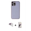 MARSİLYAN™- iPhone 13 Pro Max Kılıf Yadigar Klasik - Siyah Bilvis 3D Mat Cam Ekran Koruyucu + Gökkuşağı Pers Alüminyum Kamera Lens