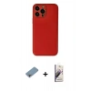 MARSİLYAN™- iPhone 13 Pro Max Kılıf Yadigar Klasik - Siyah Bilvis 3D Mat Cam Ekran Koruyucu + Gökkuşağı Shine Kamera Lens Koruma Cam