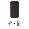MARSİLYAN™- iPhone 13 Pro Max Kılıf Yadigar Klasik - Siyah Bilvis 3D Mat Cam Ekran Koruyucu + Gökkuşağı Shine Kamera Lens Koruma Cam