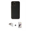 MARSİLYAN™- iPhone 13 Pro Max Kılıf Yadigar Klasik - Siyah Bilvis 3D Mat Cam Ekran Koruyucu + Pers Alüminyum Kamera Lens - GD