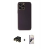 MARSİLYAN™- iPhone 13 Pro Max Kılıf Yadigar Klasik - Siyah Bilvis 3D Mat Cam Ekran Koruyucu + Raze Metal Kamera Lens - GD