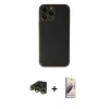 MARSİLYAN™- iPhone 13 Pro Max Kılıf Yadigar Klasik - Siyah Bilvis 3D Mat Cam Ekran Koruyucu + Raze Metal Kamera Lens - GD