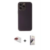MARSİLYAN™- iPhone 13 Pro Max Kılıf Yadigar Klasik - Siyah Bilvis 3D Mat Cam Ekran Koruyucu + Pers Alüminyum Kamera Lens - KI