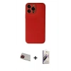 MARSİLYAN™- iPhone 13 Pro Max Kılıf Yadigar Klasik - Siyah Bilvis 3D Mat Cam Ekran Koruyucu + Rainbow Kamera Lens Koruma Cam - KI