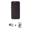 MARSİLYAN™- iPhone 13 Pro Max Kılıf Yadigar Klasik - Siyah Bilvis 3D Mat Cam Ekran Koruyucu + Rainbow Kamera Lens Koruma Cam - KI