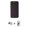 MARSİLYAN™- iPhone 13 Pro Max Kılıf Yadigar Klasik - Siyah Bilvis 3D Mat Cam Ekran Koruyucu + Mavi Rainbow Kamera Lens Koruma Cam