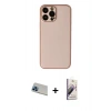 MARSİLYAN™- iPhone 13 Pro Max Kılıf Yadigar Klasik - Siyah Bilvis 3D Mat Cam Ekran Koruyucu + Mavi Rainbow Kamera Lens Koruma Cam