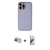 MARSİLYAN™- iPhone 13 Pro Max Kılıf Yadigar Klasik - Siyah Bilvis 3D Mat Cam Ekran Koruyucu + Mavi Rainbow Kamera Lens Koruma Cam