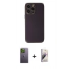 MARSİLYAN™- iPhone 13 Pro Max Kılıf Yadigar Klasik - Siyah Bilvis 3D Mat Cam Ekran Koruyucu + Neon Fosforlu Kamera Lens - YL