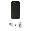 MARSİLYAN™- iPhone 13 Pro Max Kılıf Yadigar Klasik - Siyah Bilvis 3D Mat Cam Ekran Koruyucu + Pers Alüminyum Kamera Lens - LT