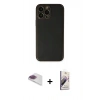 MARSİLYAN™- iPhone 13 Pro Max Kılıf Yadigar Klasik - Siyah Bilvis 3D Mat Cam Ekran Koruyucu + Pers Alüminyum Kamera Lens - GI