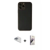 MARSİLYAN™- iPhone 13 Pro Max Kılıf Yadigar Klasik - Siyah Bilvis 3D Mat Cam Ekran Koruyucu + Pers Alüminyum Kamera Lens - SABE