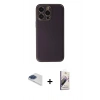 MARSİLYAN™- iPhone 13 Pro Max Kılıf Yadigar Klasik - Siyah Bilvis 3D Mat Cam Ekran Koruyucu + Pers Alüminyum Kamera Lens - LT