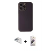 MARSİLYAN™- iPhone 13 Pro Max Kılıf Yadigar Klasik - Siyah Bilvis 3D Mat Cam Ekran Koruyucu + Pers Alüminyum Kamera Lens - SABE