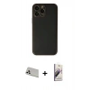 MARSİLYAN™- iPhone 13 Pro Max Kılıf Yadigar Klasik - Siyah Bilvis 3D Mat Cam Ekran Koruyucu + Rainbow Kamera Lens Koruma Cam - BZ