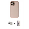 MARSİLYAN™- iPhone 13 Pro Max Kılıf Yadigar Klasik - Siyah Bilvis 3D Mat Cam Ekran Koruyucu + Rainbow Kamera Lens Koruma Cam - MR