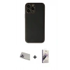 MARSİLYAN™- iPhone 13 Pro Max Kılıf Yadigar Klasik - Siyah Bilvis 3D Mat Cam Ekran Koruyucu + Rainbow Kamera Lens Koruma Cam - MR