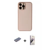 MARSİLYAN™- iPhone 13 Pro Max Kılıf Yadigar Klasik - Siyah Bilvis 3D Mat Cam Ekran Koruyucu + Renkli Kamera Lens Koruma Cam - PE