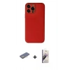 MARSİLYAN™- iPhone 13 Pro Max Kılıf Yadigar Klasik - Siyah Bilvis 3D Mat Cam Ekran Koruyucu + Renkli Kamera Lens Koruma Cam - SI