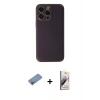 MARSİLYAN™- iPhone 13 Pro Max Kılıf Yadigar Klasik - Siyah Bilvis 3D Mat Cam Ekran Koruyucu + Shine Kamera Lens Koruma Cam - PE
