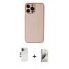 MARSİLYAN™- iPhone 13 Pro Max Kılıf Yadigar Klasik - Siyah Bilvis 3D Mat Cam Ekran Koruyucu + Shine Kamera Lens - GD