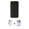 MARSİLYAN™- iPhone 13 Pro Max Kılıf Yadigar Klasik - Siyah Bilvis 5in1 3D Magic Cam Ekran Koruyucu + Gold Shine Kamera Lens