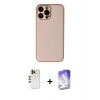 MARSİLYAN™- iPhone 13 Pro Max Kılıf Yadigar Klasik - Siyah Bilvis 5in1 3D Magic Cam Ekran Koruyucu + Gold Shine Kamera Lens
